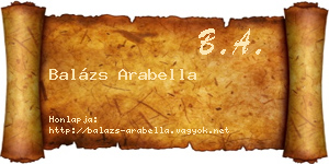 Balázs Arabella névjegykártya